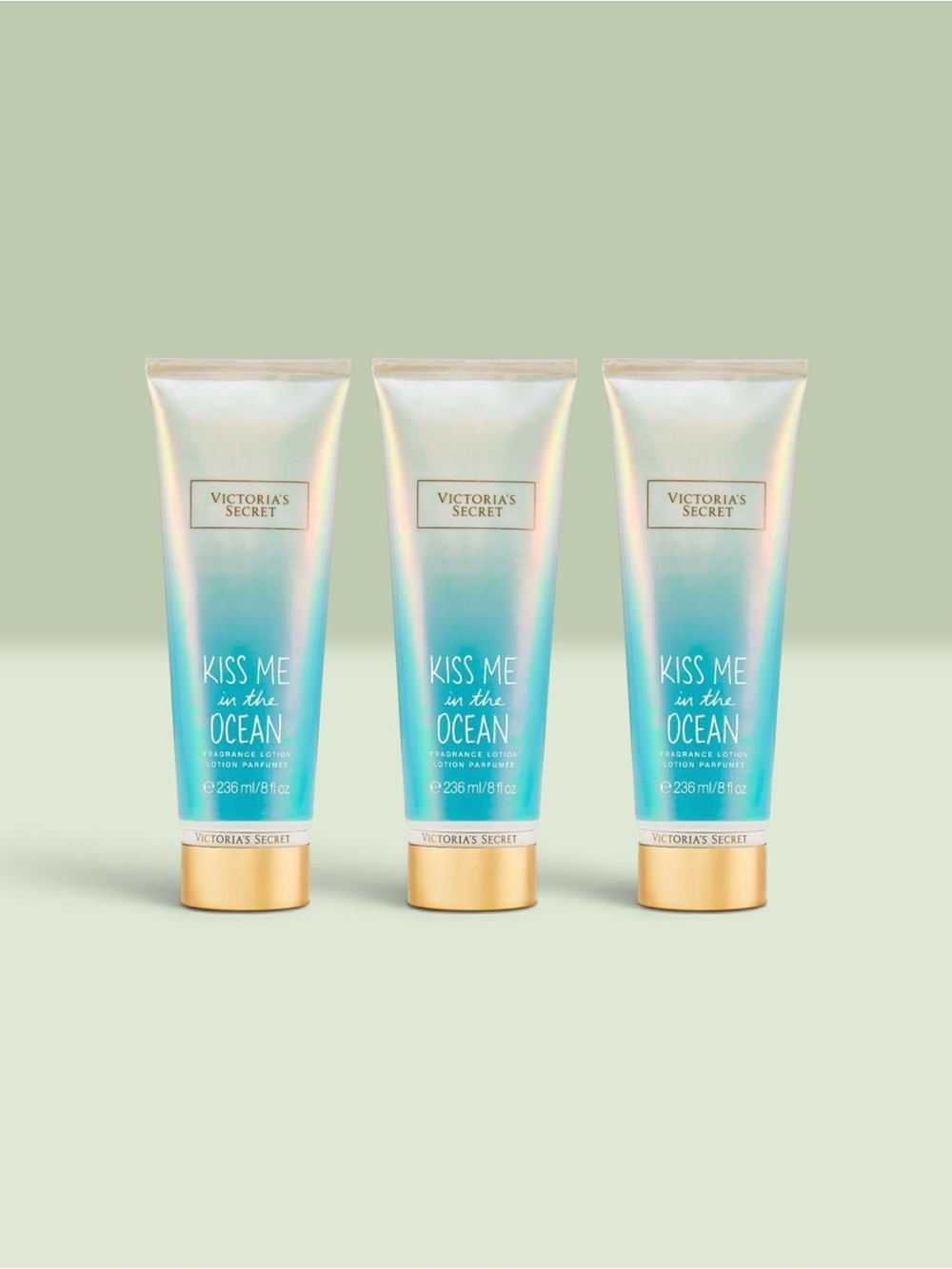 Victoria's Secret KISS ME IN THE OCEAN Fragrance Lotion ~ 8 fl.oz. ( Lot of 3 )